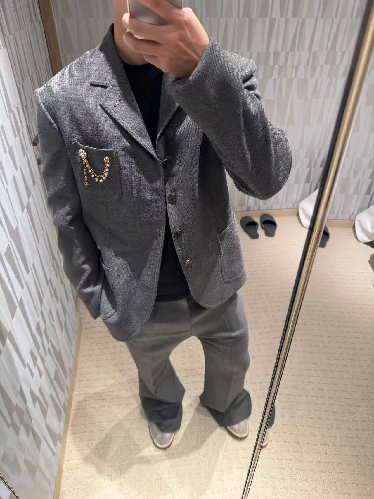 Louis Vuitton Chain Wool Trousers